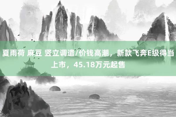 夏雨荷 麻豆 竖立调遣/价钱高潮，新款飞奔E级得当上市，45.18万元起售