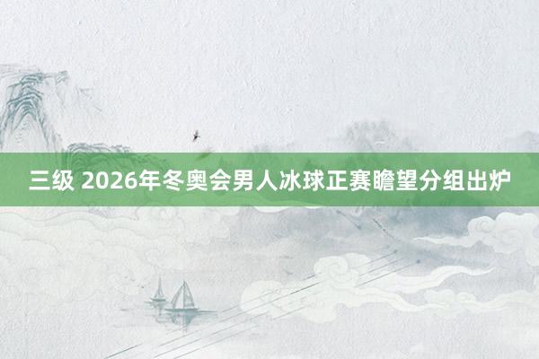 三级 2026年冬奥会男人冰球正赛瞻望分组出炉