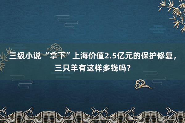 三级小说 “拿下”上海价值2.5亿元的保护修复，三只羊有这样多钱吗？