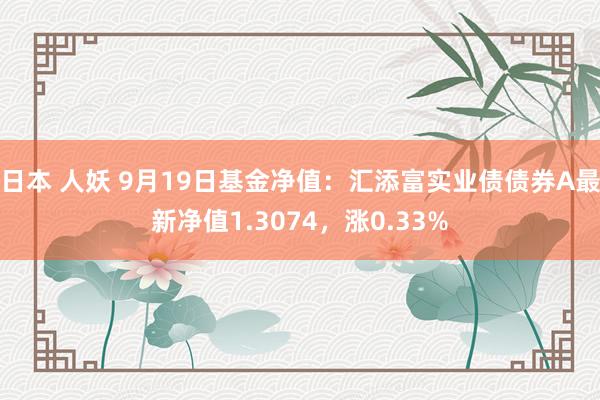 日本 人妖 9月19日基金净值：汇添富实业债债券A最新净值1.3074，涨0.33%