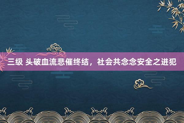 三级 头破血流悲催终结，社会共念念安全之进犯