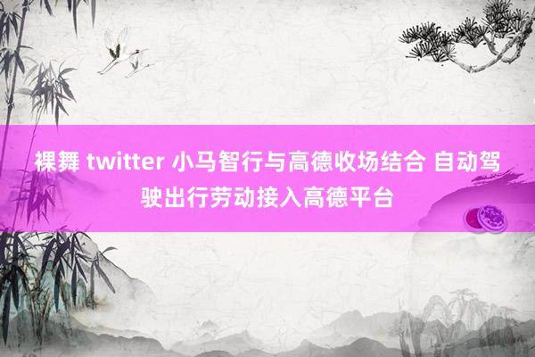 裸舞 twitter 小马智行与高德收场结合 自动驾驶出行劳动接入高德平台