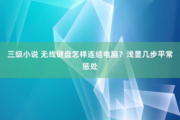 三级小说 无线键盘怎样连结电脑？浅显几步平常惩处