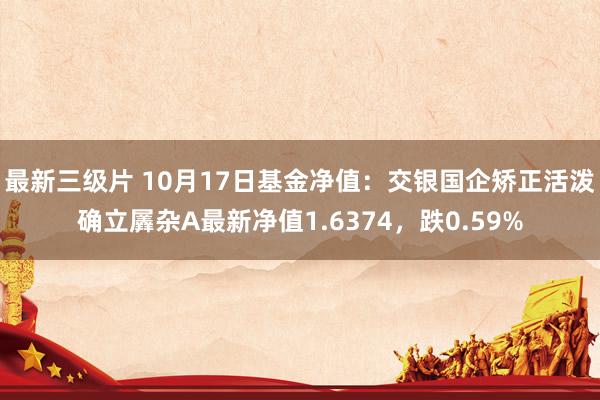 最新三级片 10月17日基金净值：交银国企矫正活泼确立羼杂A最新净值1.6374，跌0.59%