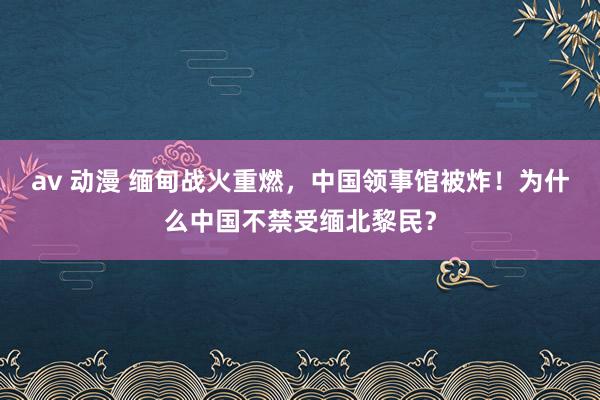 av 动漫 缅甸战火重燃，中国领事馆被炸！为什么中国不禁受缅北黎民？