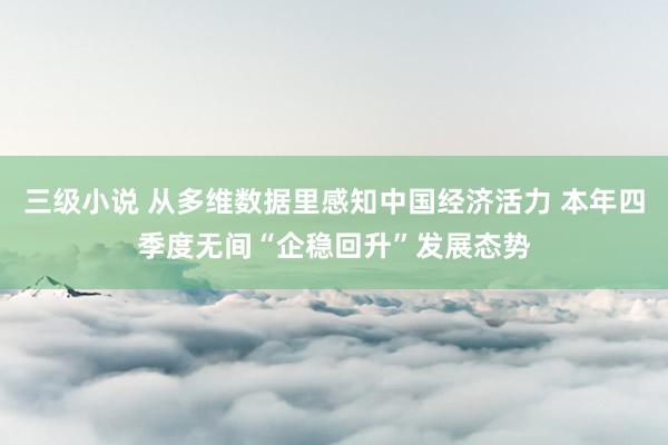 三级小说 从多维数据里感知中国经济活力 本年四季度无间“企稳回升”发展态势