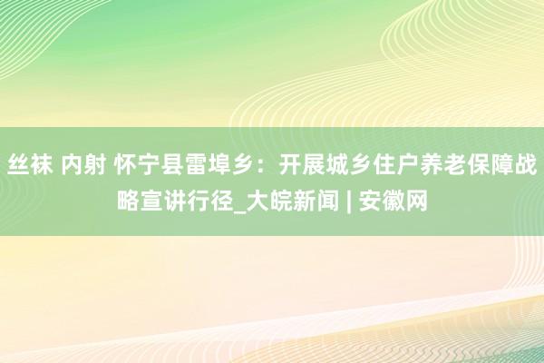 丝袜 内射 怀宁县雷埠乡：开展城乡住户养老保障战略宣讲行径_大皖新闻 | 安徽网