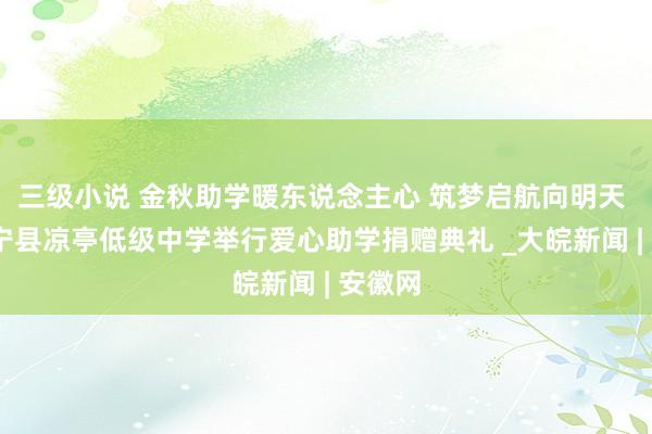 三级小说 金秋助学暖东说念主心 筑梦启航向明天 ——怀宁县凉亭低级中学举行爱心助学捐赠典礼 _大皖新闻 | 安徽网