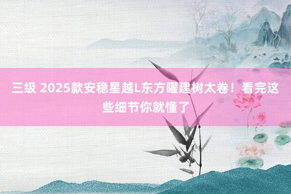 三级 2025款安稳星越L东方曜建树太卷！看完这些细节你就懂了