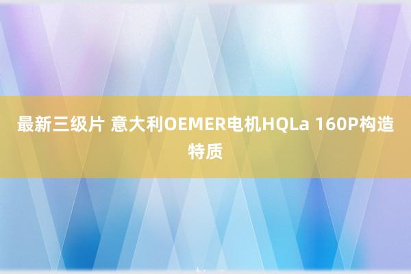 最新三级片 意大利OEMER电机HQLa 160P构造特质