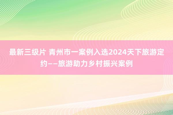 最新三级片 青州市一案例入选2024天下旅游定约——旅游助力乡村振兴案例