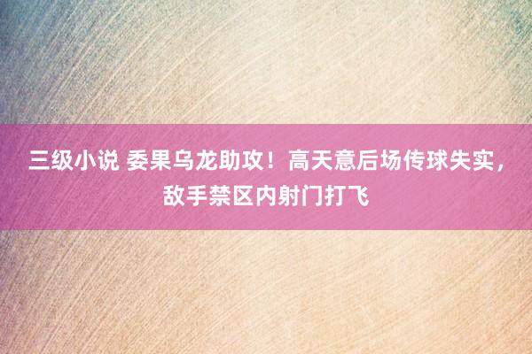 三级小说 委果乌龙助攻！高天意后场传球失实，敌手禁区内射门打飞