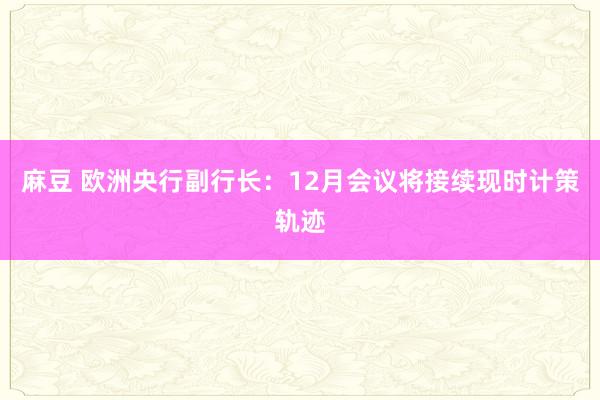 麻豆 欧洲央行副行长：12月会议将接续现时计策轨迹