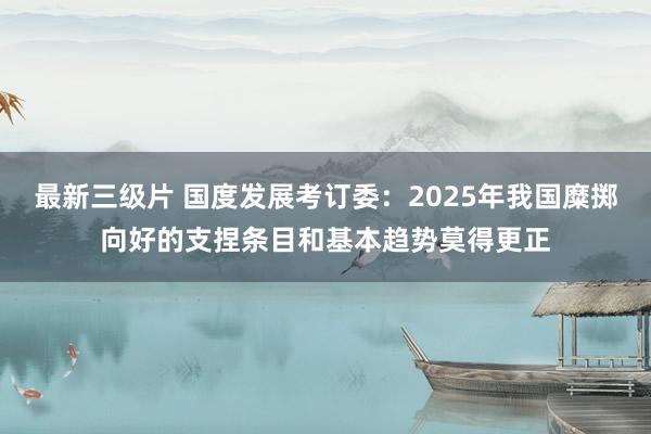 最新三级片 国度发展考订委：2025年我国糜掷向好的支捏条目和基本趋势莫得更正