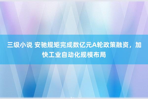 三级小说 安驰规矩完成数亿元A轮政策融资，加快工业自动化规模