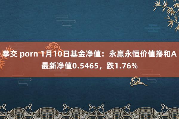 拳交 porn 1月10日基金净值：永赢永恒价值搀和A最新净值0.5465，跌1.76%