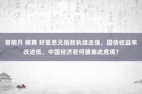 寄明月 裸舞 好意思元指数执续走强，国债收益率改进低，中国经济若何搪塞此危境？